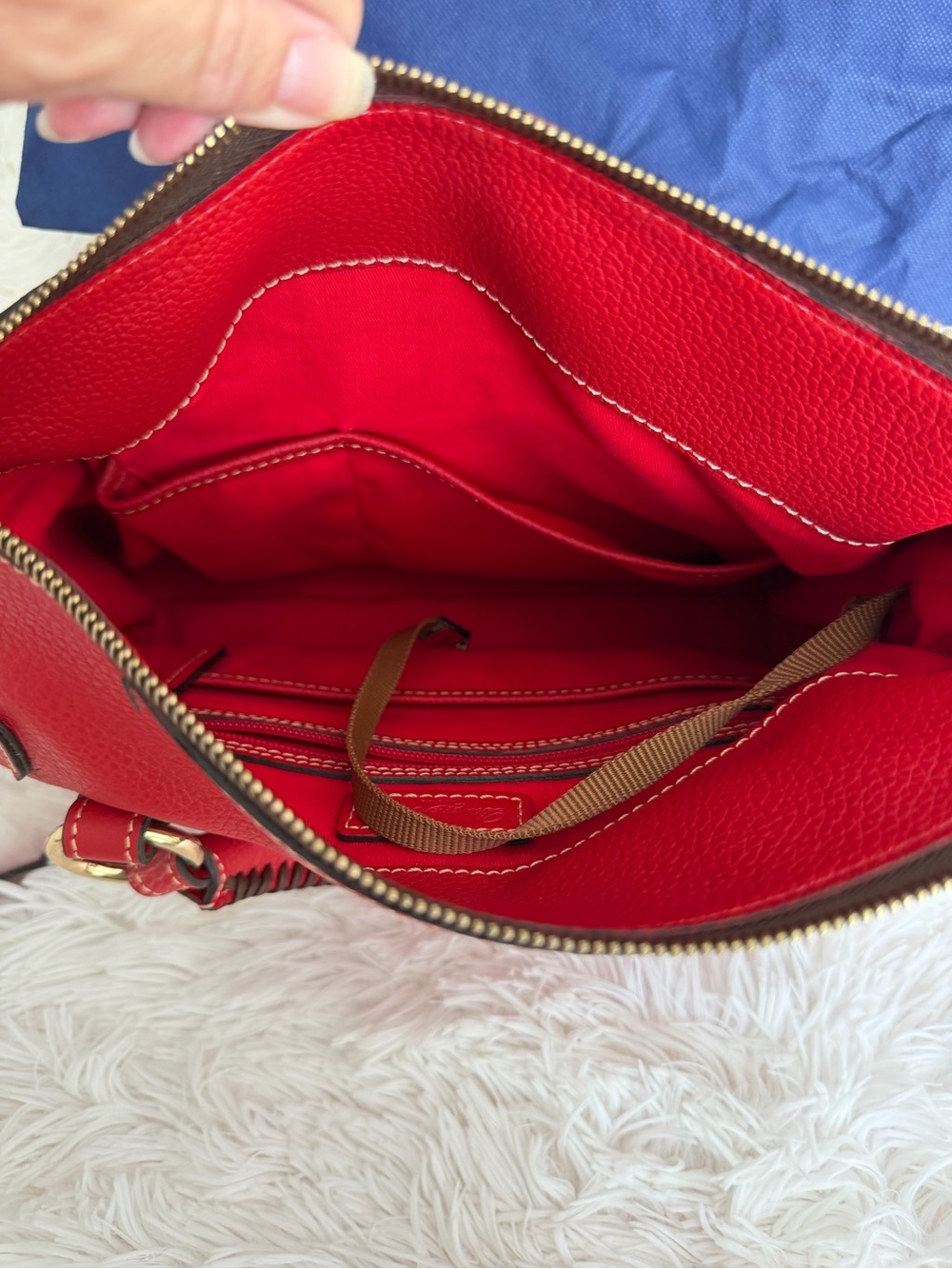 Dooney & Bourke Pebble Grain Satchel in Red - Picture 4 of 11